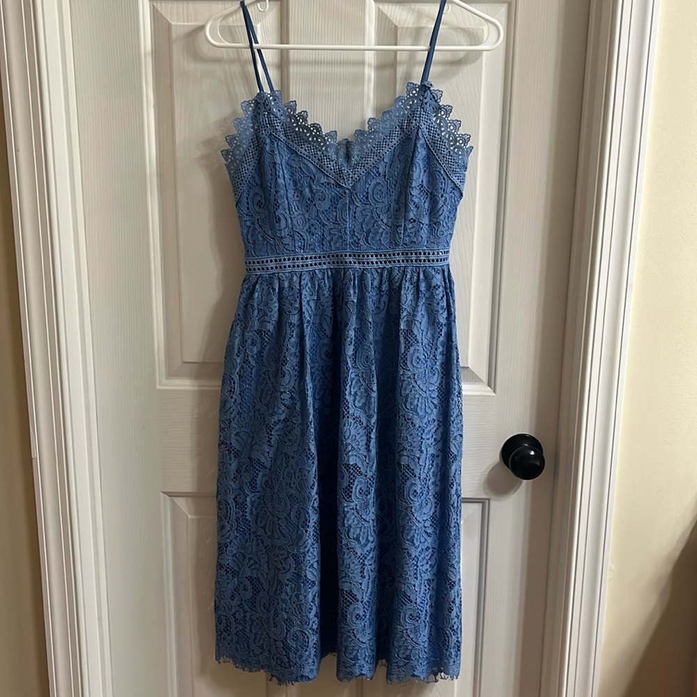 Baby Blue Lace Midi Dress🩵